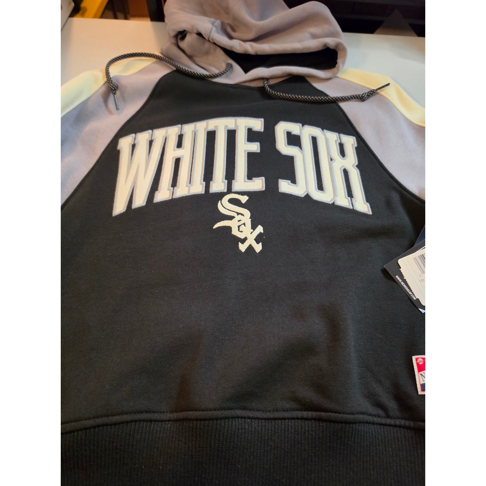 New Era Chicago White Sox Womens Hoodie Colorblock Black Grey Yellow G1 HOODPO S